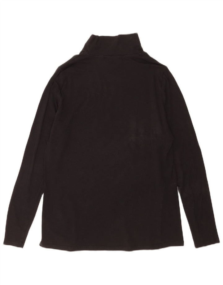 Marks & Spencer Damen Top Langarm UK 14 Medium Schwarz Baumwolle