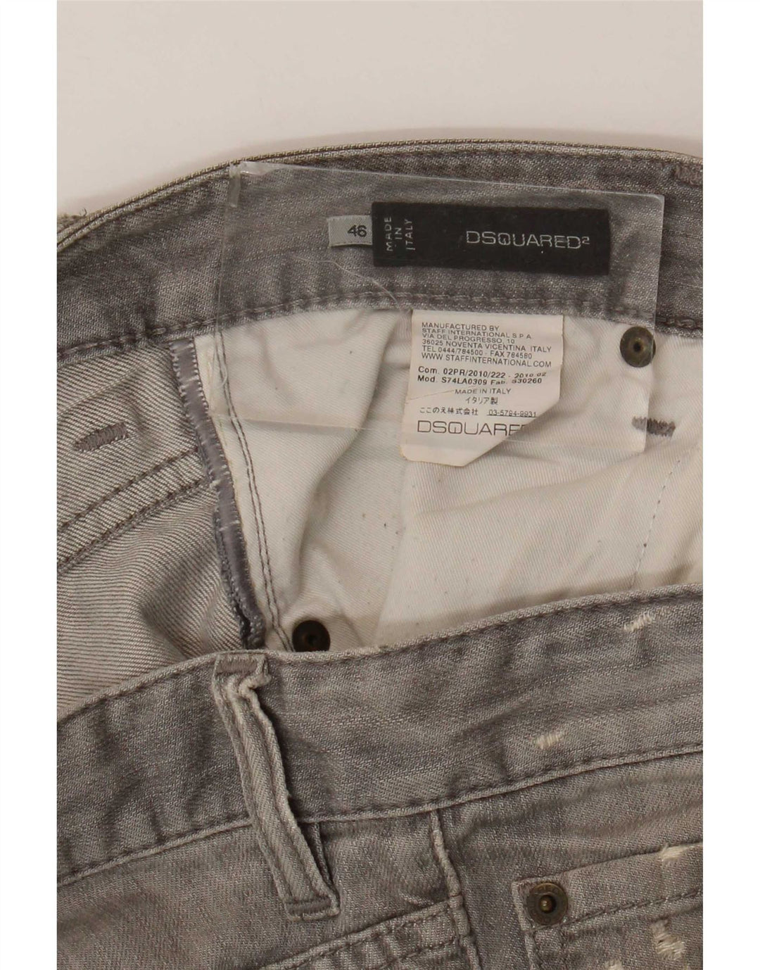 Dsquared2 Herren Distressed Skinny Jeans IT 46 Small W32 L32 Grau gepunktet