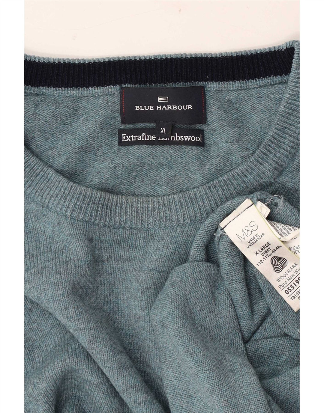 Marks & Spencer Herren Blue Harbor Rundhalspullover Pullover XL Blau