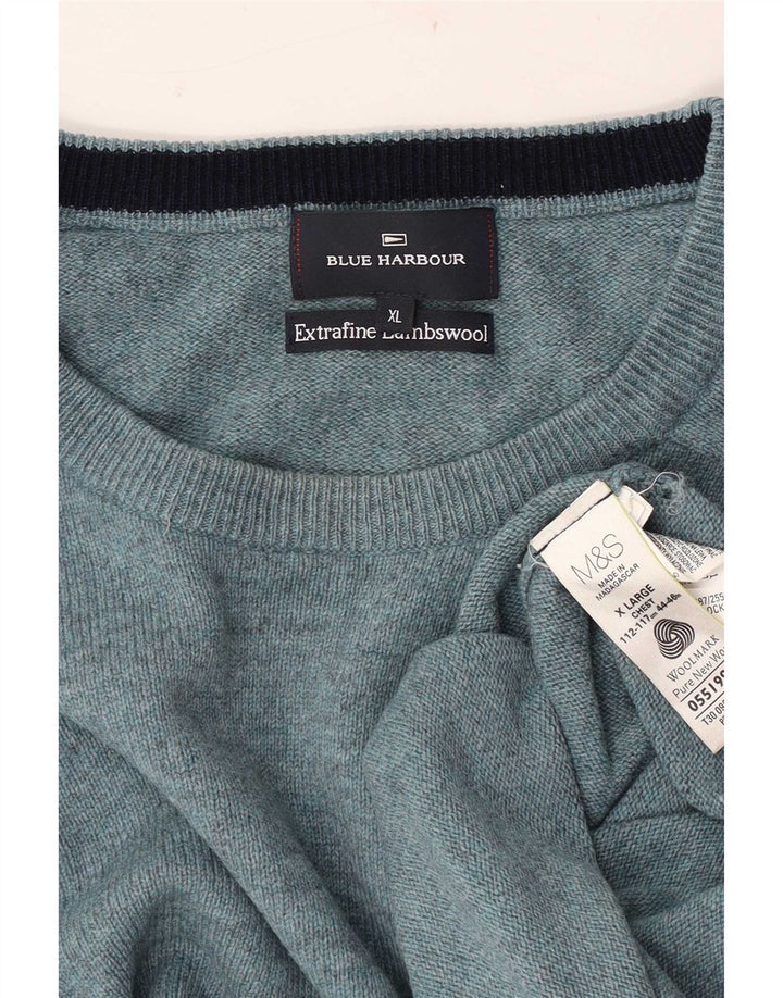 Marks & Spencer Herren Blue Harbor Rundhalspullover Pullover XL Blau