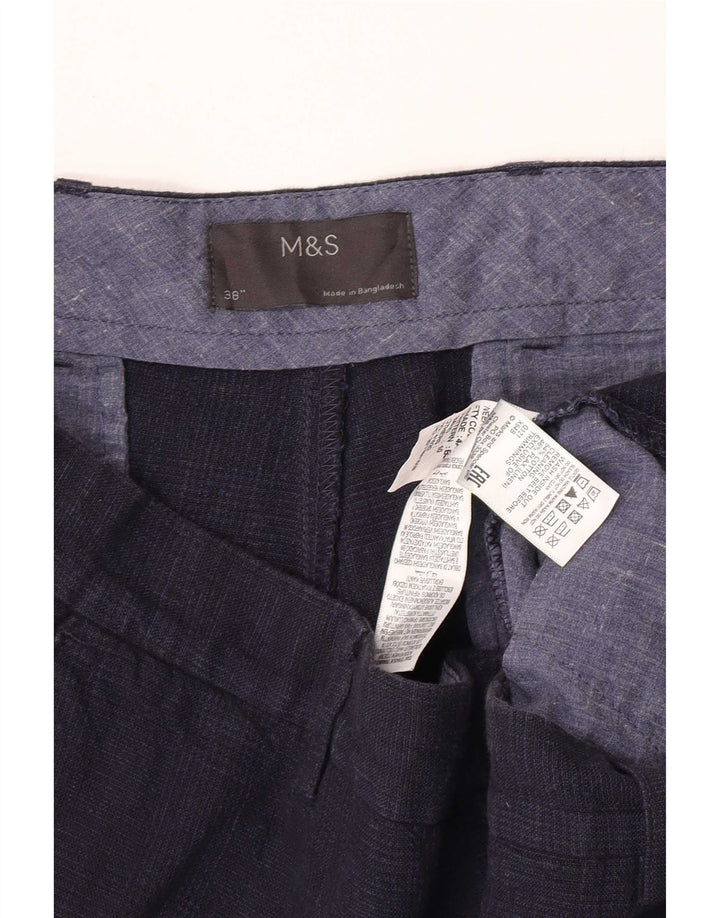 Marks & Spencer Herren Chinoshorts W38 XL Marineblau Baumwolle