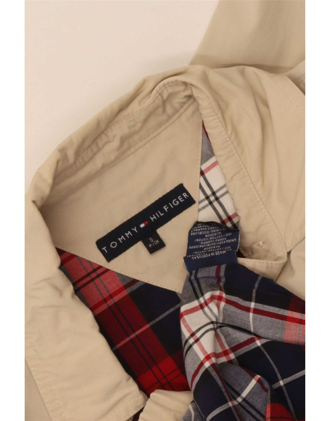 Tommy Hilfiger Herren Bomberjacke UK 36 Small Beige Baumwolle
