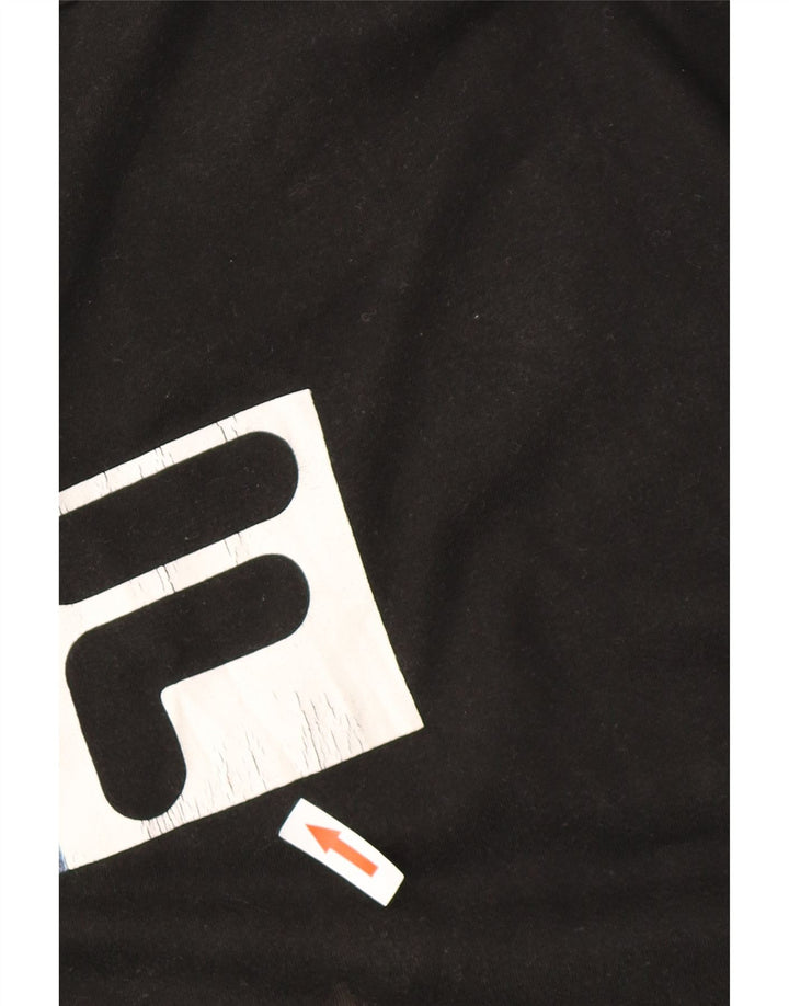 FILA Herren Grafik T-Shirt Top XL Schwarz Baumwolle