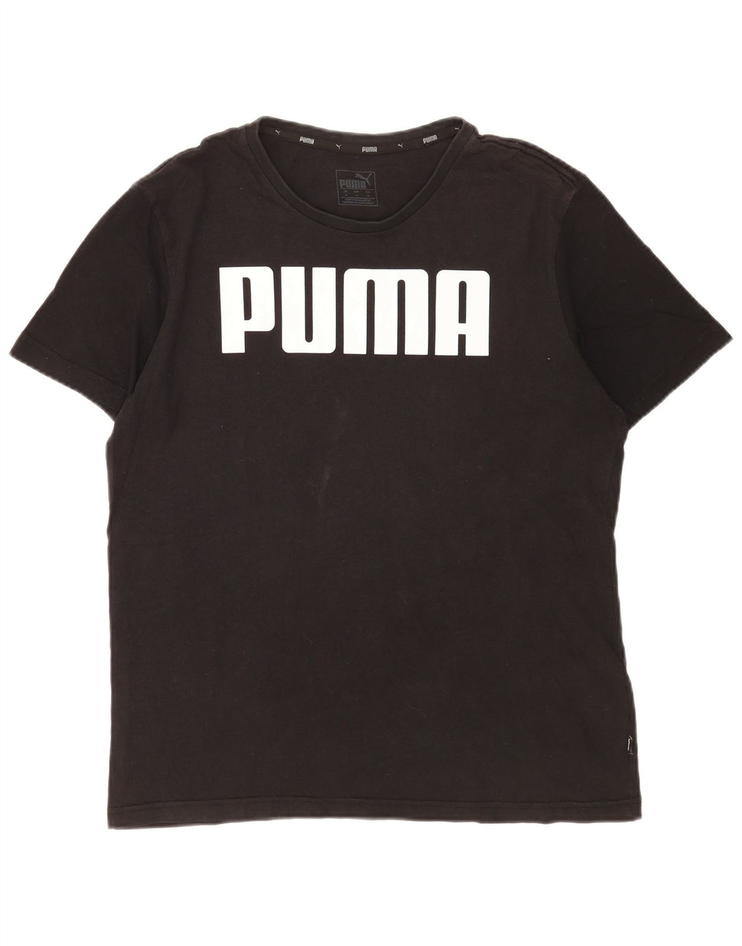 Puma Herren Grafik T-Shirt Top Mittelschwarz Baumwolle