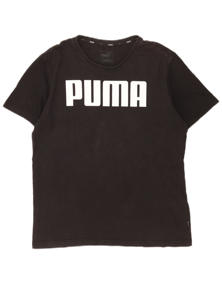 Puma Herren Grafik T-Shirt Top Mittelschwarz Baumwolle