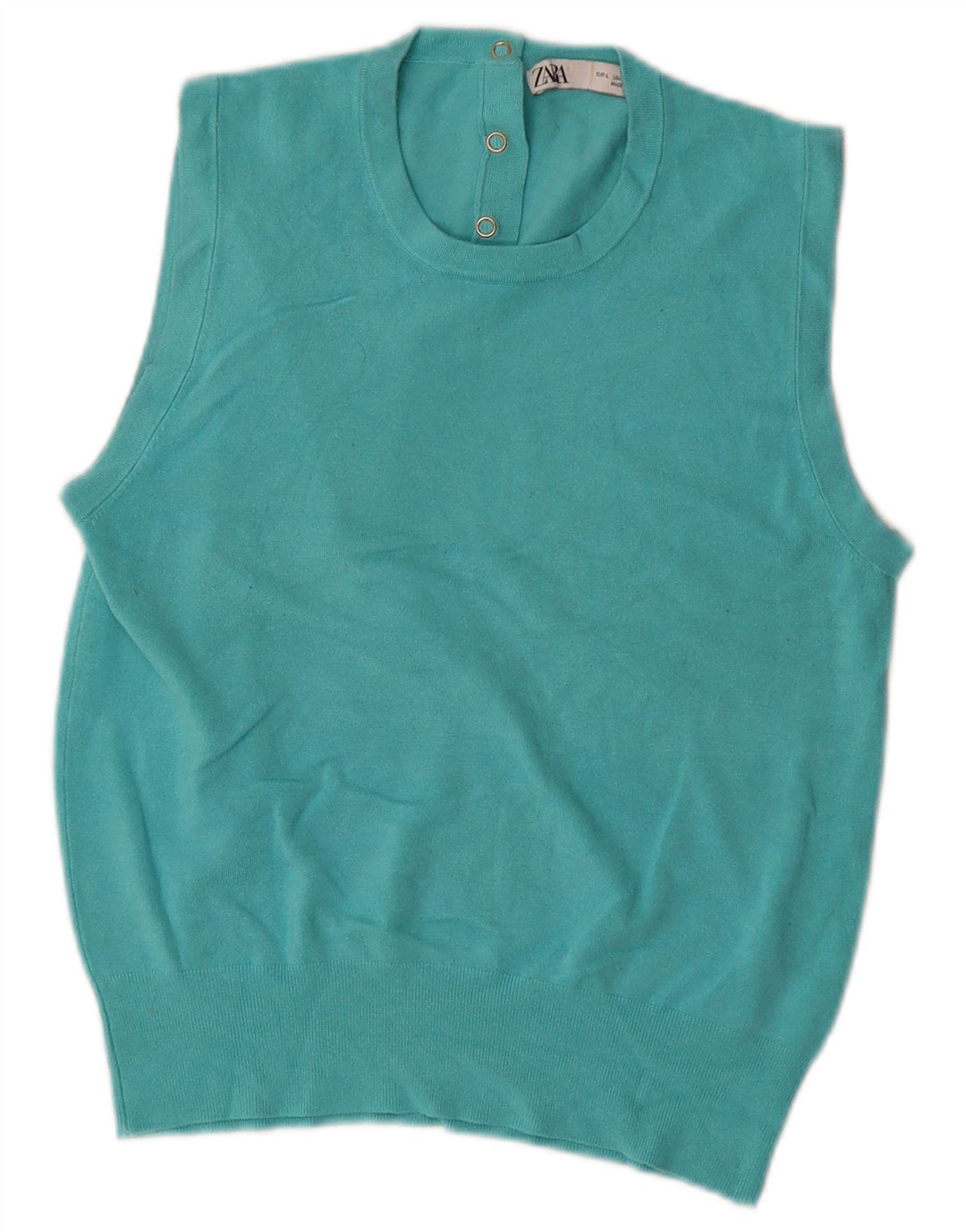 Zara Damen Weste Tank Top UK 14 Große blaue Viskose