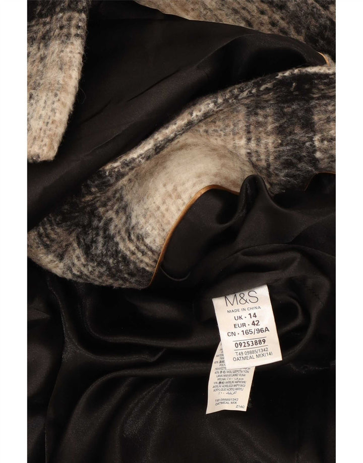 Marks & Spencer Zweireihiger Damenmantel UK 14 Large Beige Check