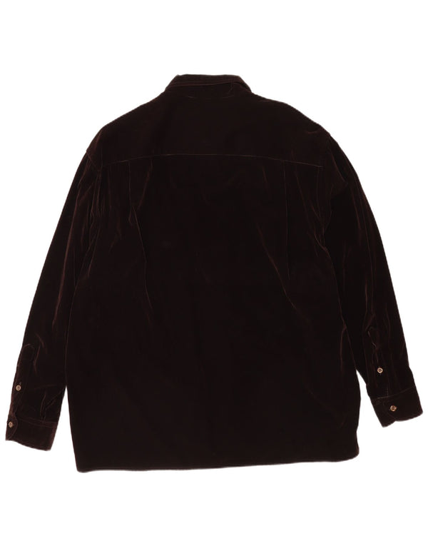 Pal Zileri Mens Corduroy Shirt 2XL Brown Viscose