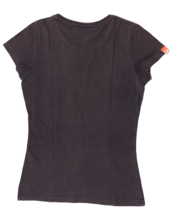 Superdry Damen Grafik-T-Shirt-Oberteil UK 6 XS Schwarz