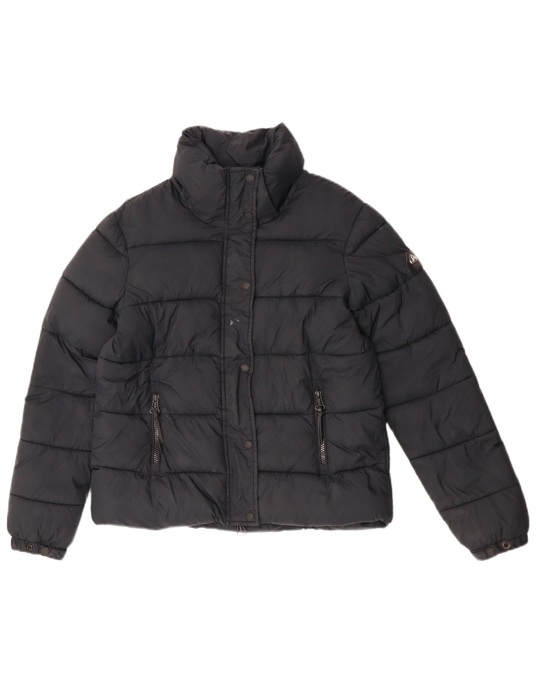 Superdry Damen Wattierte Jacke UK 8 Small Schwarz Nylon