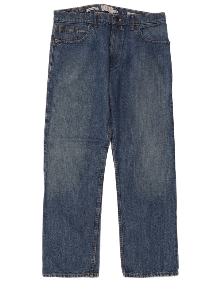 Marks & Spencer Herren Straight Jeans W34 L29 Blaue Baumwolle