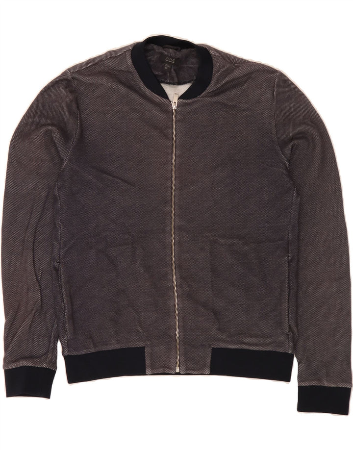 COS Mens Tracksuit Top Jacket Medium Navy Blue Cotton Vintage Cos and Second-Hand Cos from Messina Hembry 