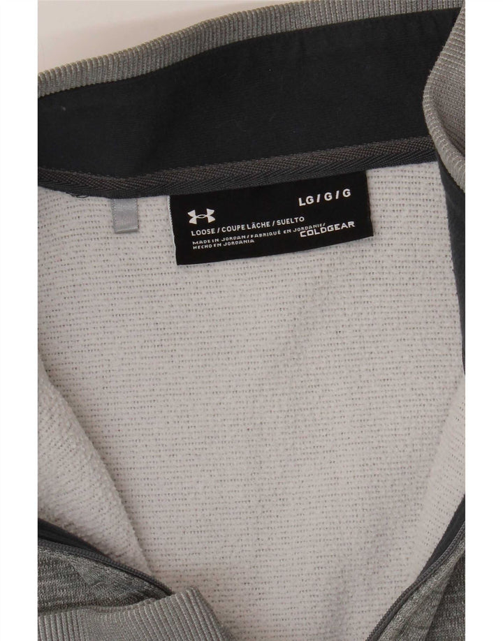 Under Armour Herren-Sweatshirt „Cold Gear“ mit Reißverschluss, Größe L, grau gefleckt