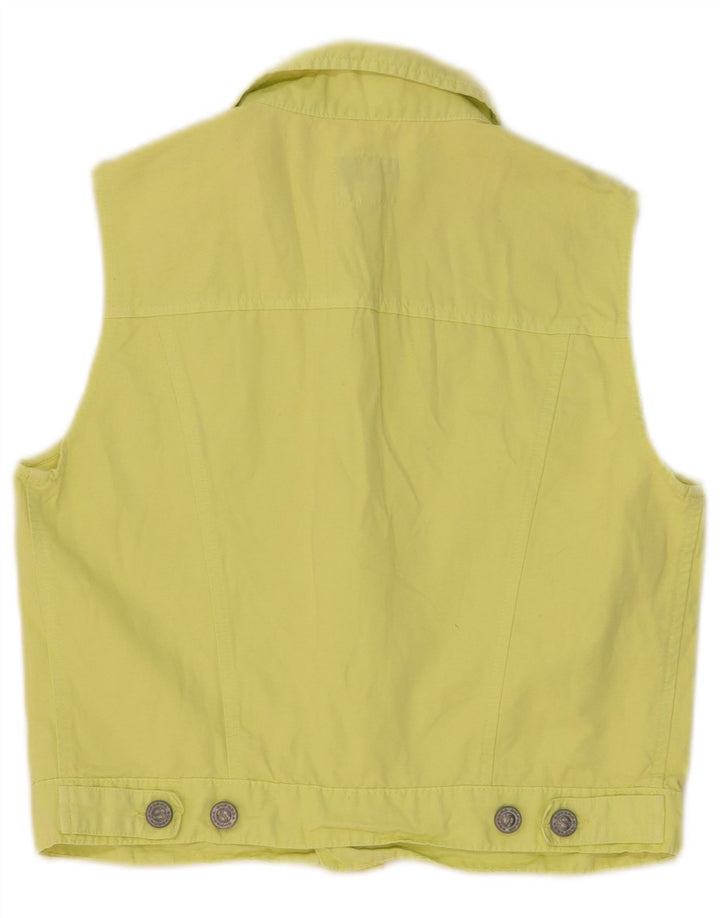 Superga Damen Crop Denim Gilet IT 44 Mittelgelbe Baumwolle