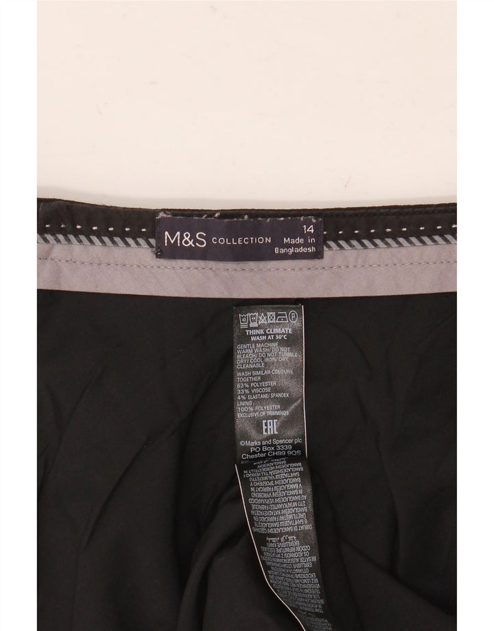 Marks & Spencer Damen Bleistiftrock UK 14 Large W32 Schwarz Polyester