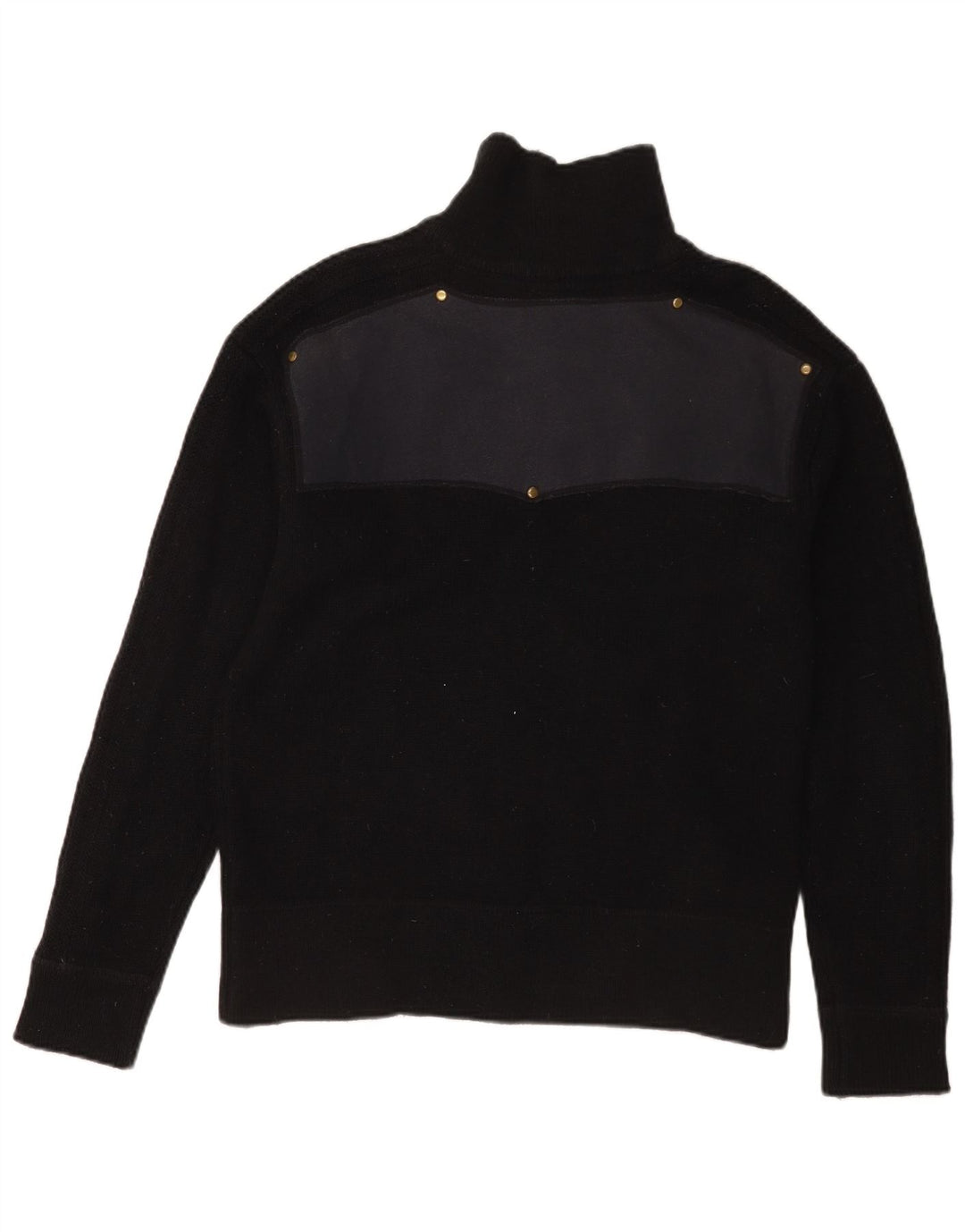Dickies Grafischer Herren-Cardigan-Pullover aus mittelschwarzer Colourblock-Wolle