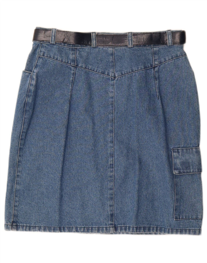 Vintage Damen Denim Cargo Rock IT 42 Medium W28 Blaue Baumwolle