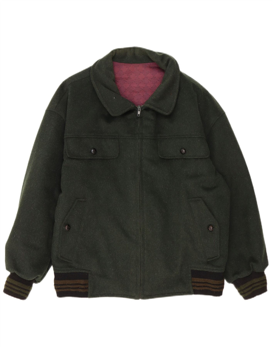 Vintage Herren Bomberjacke UK 40 Large Grün Colourblock