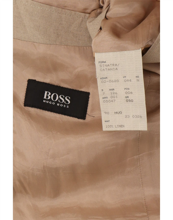 Hugo Boss Herren-Blazer mit 2 Knöpfen, EU 50, großes beiges Leinen