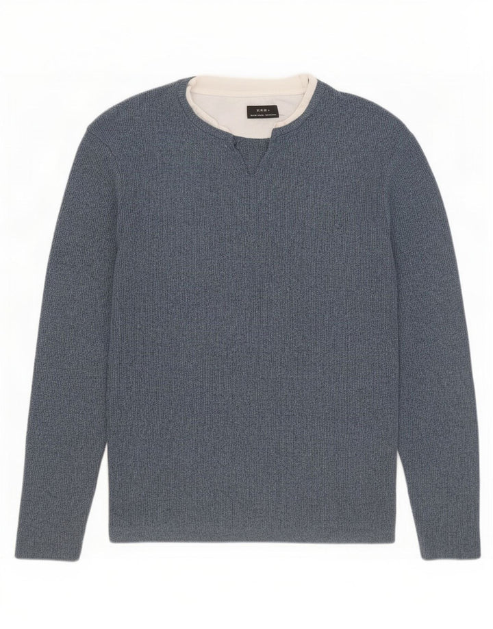 Zara Damen-Blusenoberteil, Gr. 10, klein, blau gefleckt
