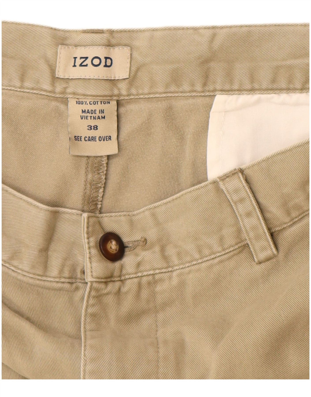 IZOD Herren Chino-Shorts W38 XL Beige Baumwolle