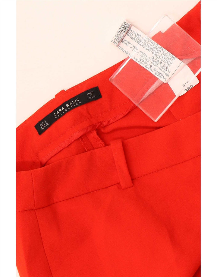 Zara Bootcut-Freizeithose für Damen, Größe S, W26, L29, Rot, Polyester