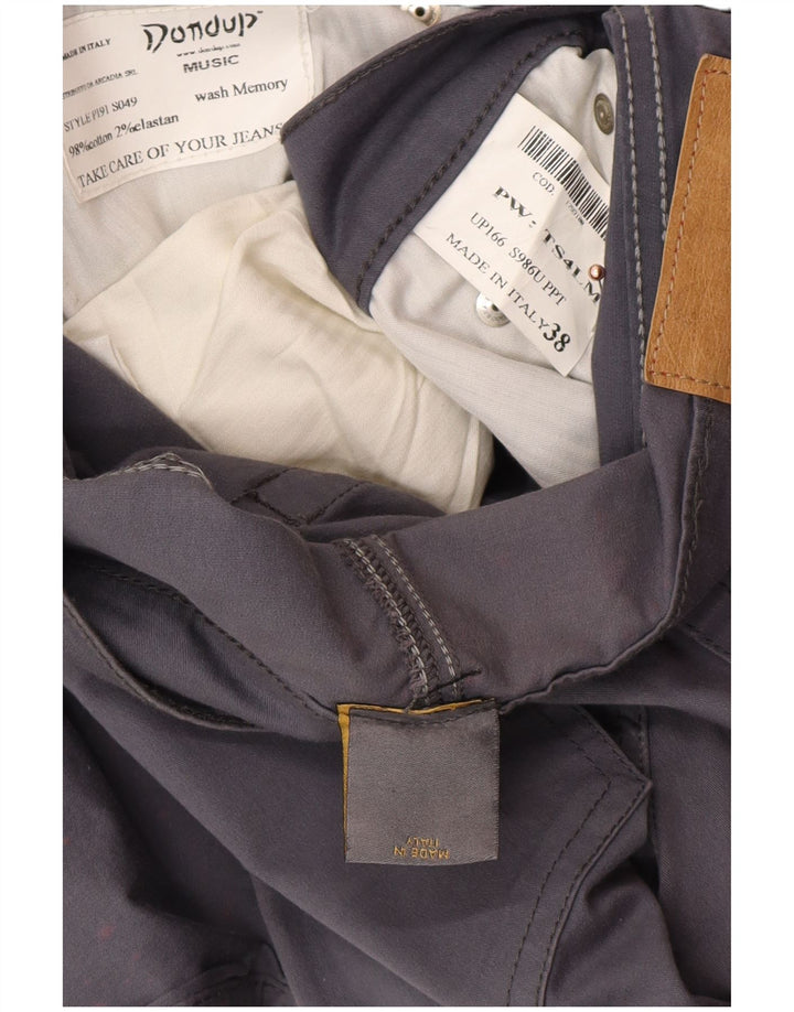 DONDUP Schmale Freizeithose für Herren, W38, L34, graue Baumwolle