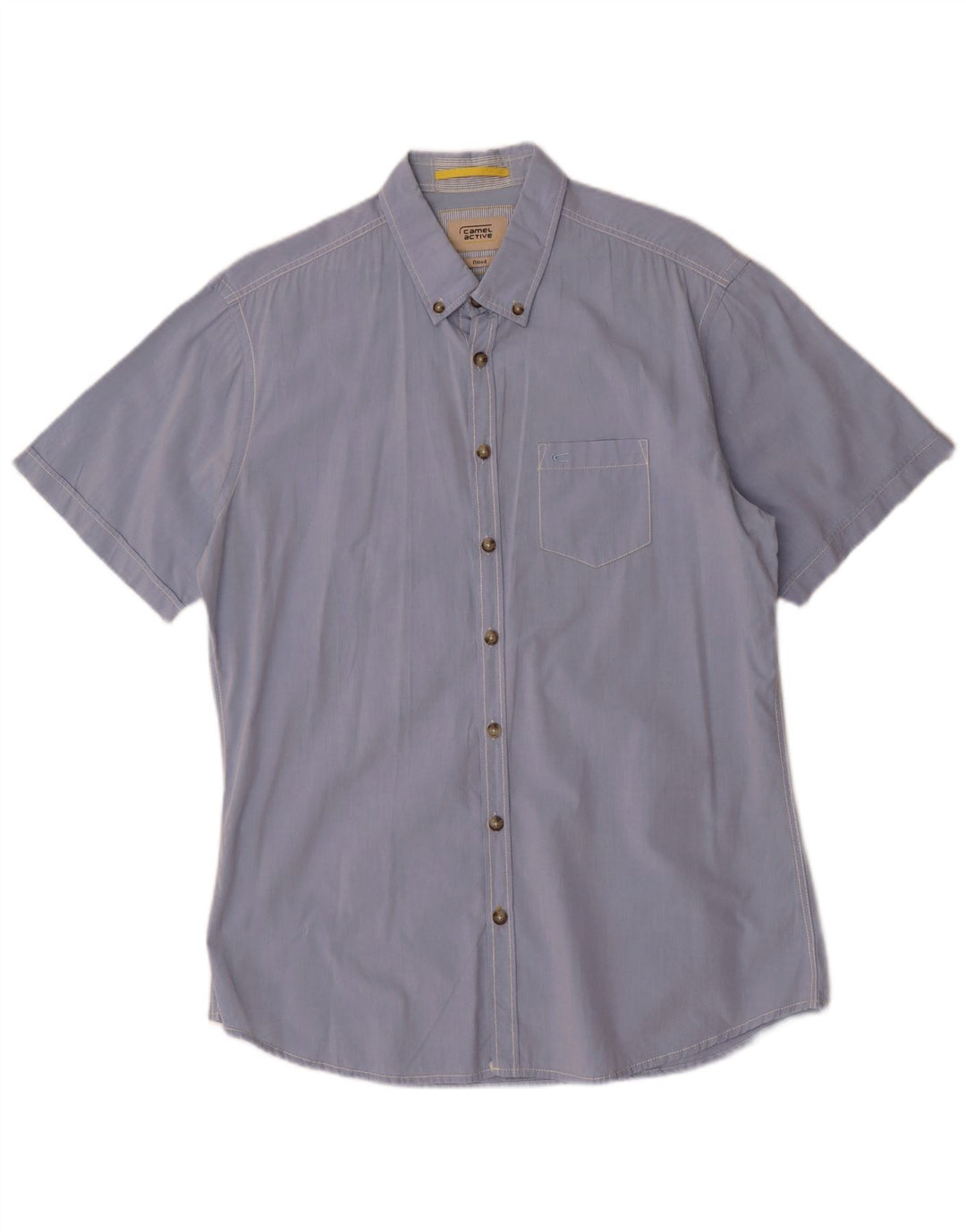 Camel Active Herren-Hemd, tailliert, kurzärmelig, Größe L, Blau
