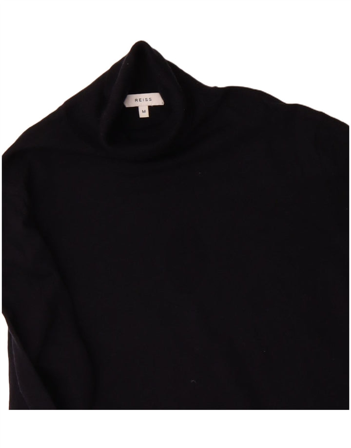 Reiss Herren-Rollkragenpullover aus mittelblauer Wolle in Marineblau