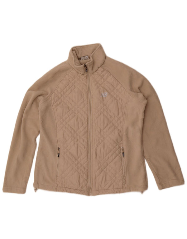 New Balance Damen Fleecejacke UK 16 Large Beige Polyester