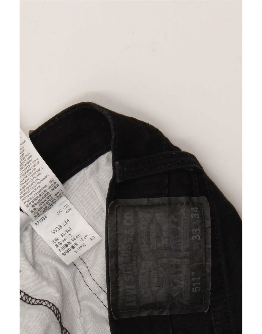Levi's Herren 511 Slim Jeans W38 L34 Schwarze Baumwolle