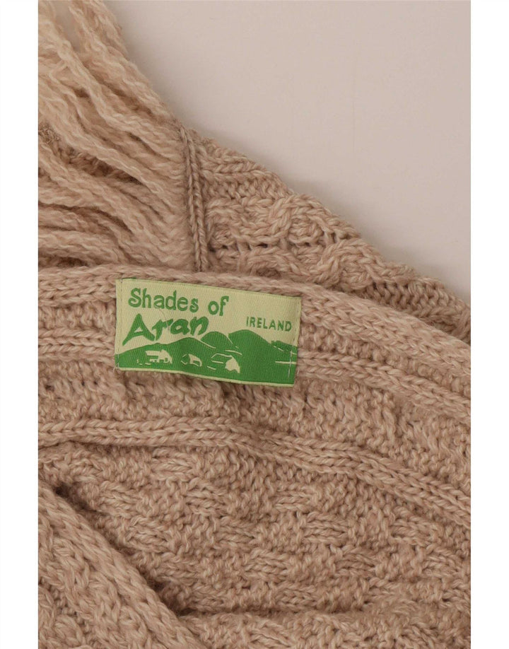 Aran Poncho-Pullover für Damen, Einheitsgröße, Beige