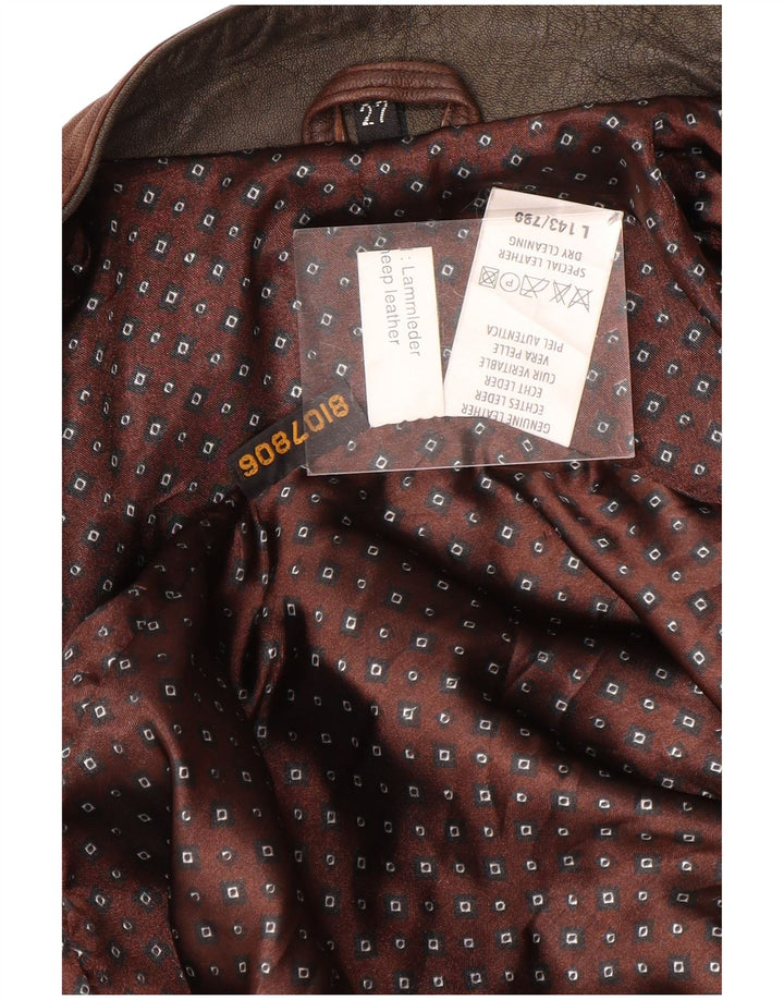 Vintage Herren Lederjacke UK 44 2XL Braunes Batikleder
