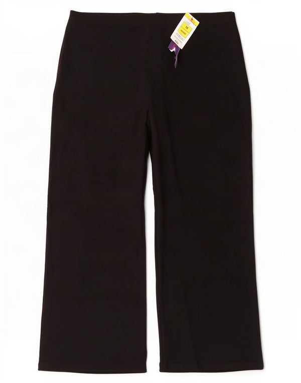 Marks & Spencer Damen-Hose mit weitem Bein, kurz geschnitten, UK 16, Größe L, W34, L26, Schwarz