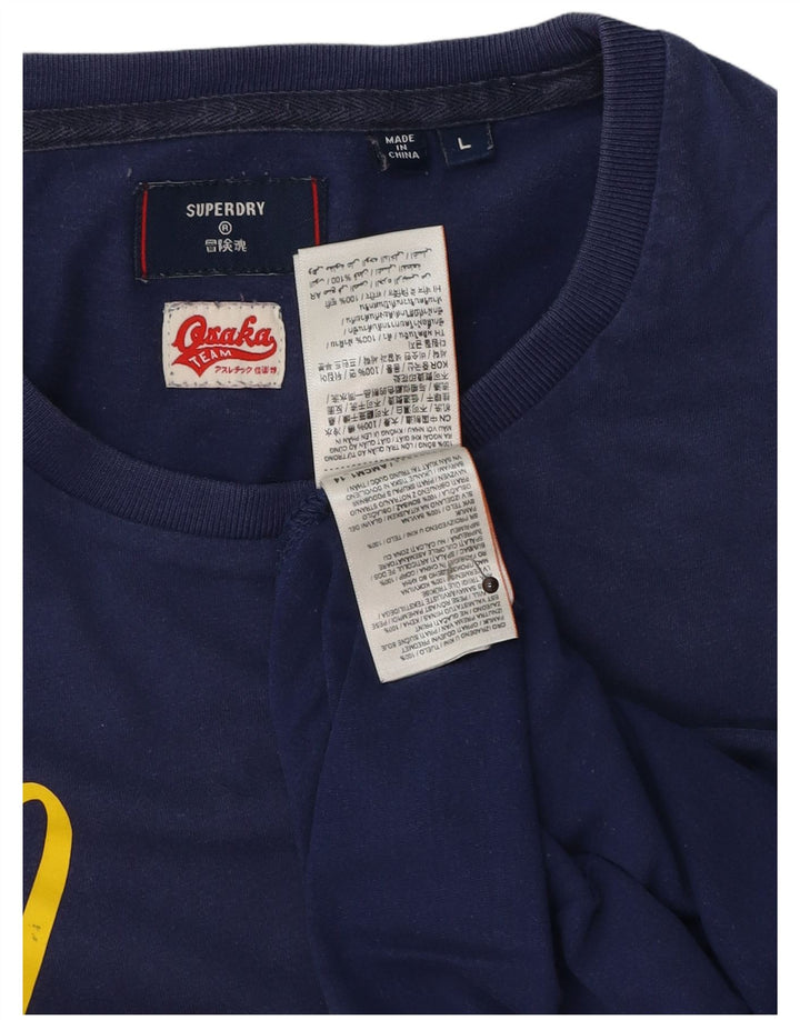 Superdry Herren-T-Shirt mit Grafik, Größe L, Marineblau, Baumwolle