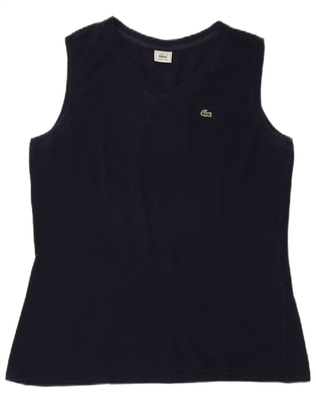 LACOSTE Damen-Weste, Top, Größe 44, groß, marineblaue Baumwolle