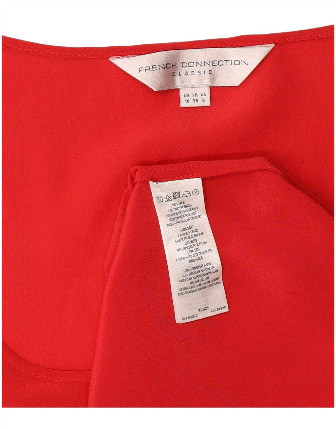 French Connection Damen-Bluse, ärmellos, Gr. 10, Größe S, rote Seide