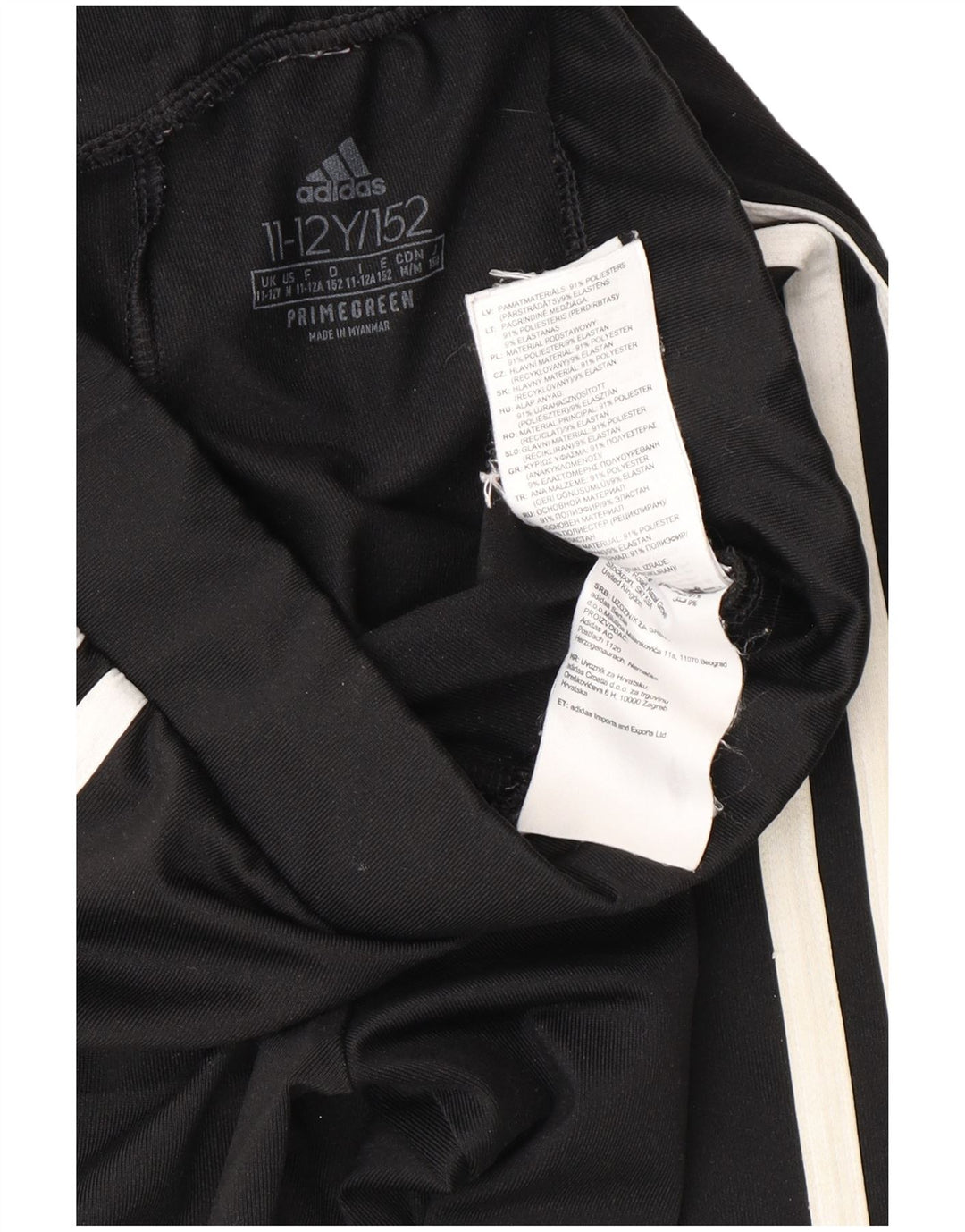 ADIDAS Girls Aeroready Leggings 11-12 Years  Black Polyester Vintage Adidas and Second-Hand Adidas from Messina Hembry 