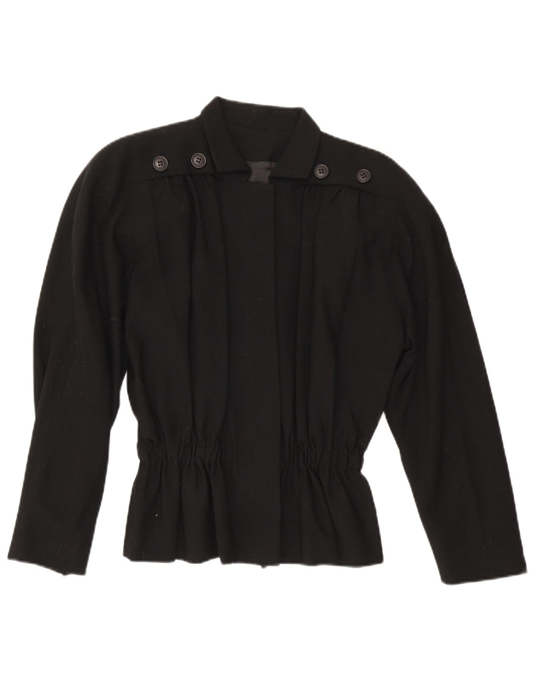 Erreuno Damen Blazer Jacke EU 40 Mittelschwarze Wolle