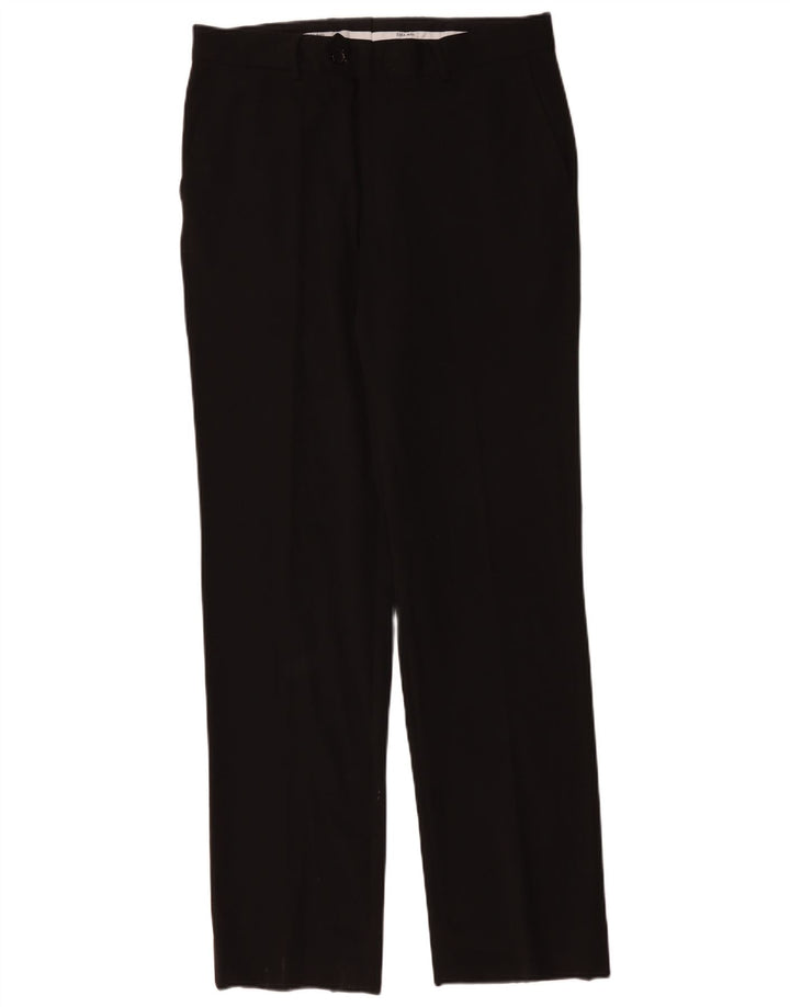 Gerade Anzughose für Herren von Zara, EU 42, Größe L, W34, L34, Schwarz, Polyester