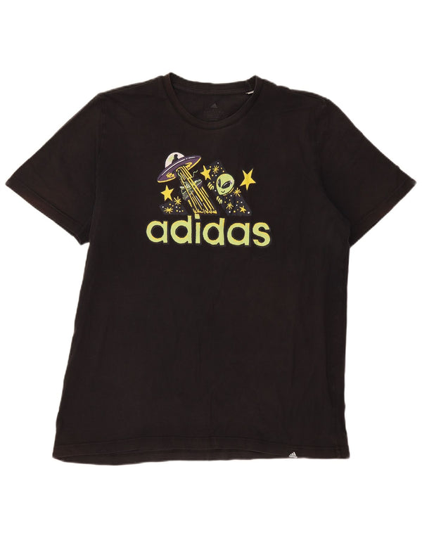 Adidas Herren Grafik T-Shirt Top Large Schwarz