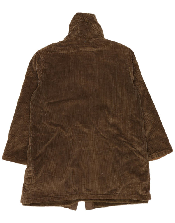 Vintage Damen Loose Fit Cord Windjacke Mantel UK 12 Mittelgrün