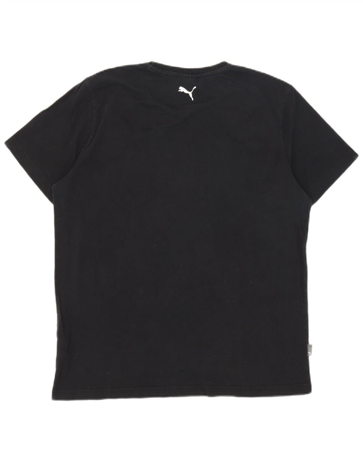 Puma Herren T-Shirt mit Grafik, groß, aus schwarzer Baumwolle