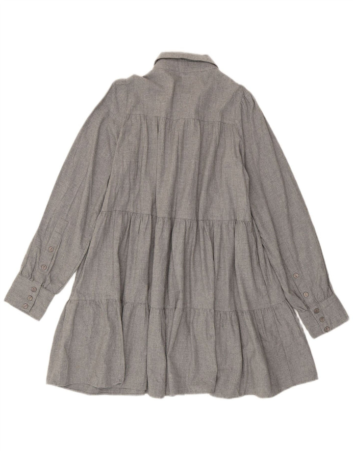 Zara Damen Übergroßes Hemdkleid UK 6 XS Grau