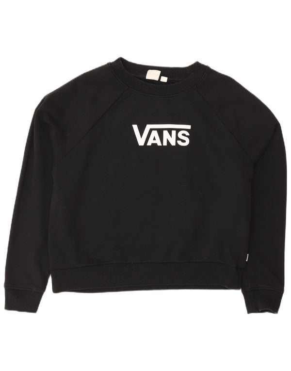 Vans Damen-Sweatshirt mit Grafik-Übergröße, Größe M, Schwarz, Baumwolle, UK 14