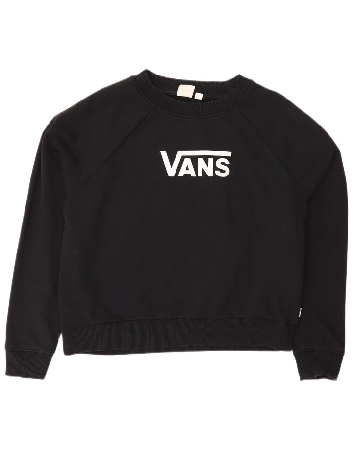 Vans Damen-Sweatshirt mit Grafik-Übergröße, Größe M, Schwarz, Baumwolle, UK 14