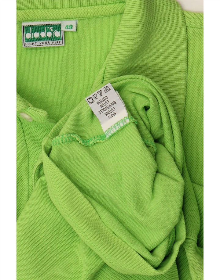 DIADORA Mens Polo Shirt IT 48 Medium Green Cotton Vintage Diadora and Second-Hand Diadora from Messina Hembry 