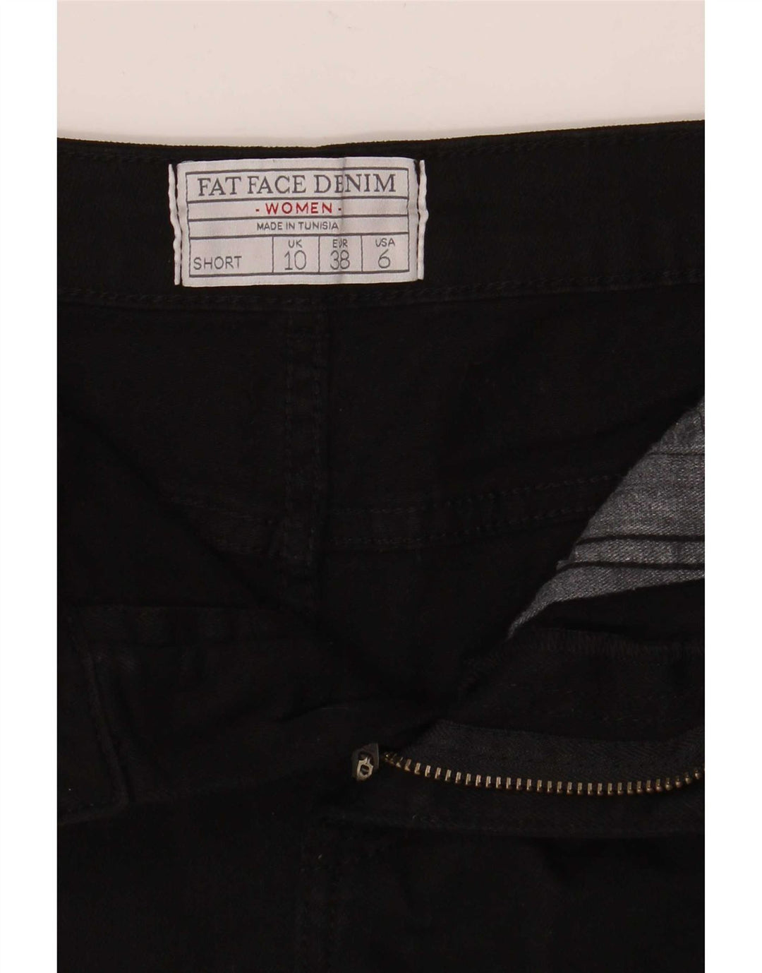 Fat Face Damen Jeansshorts UK 10 Small W27 Schwarz