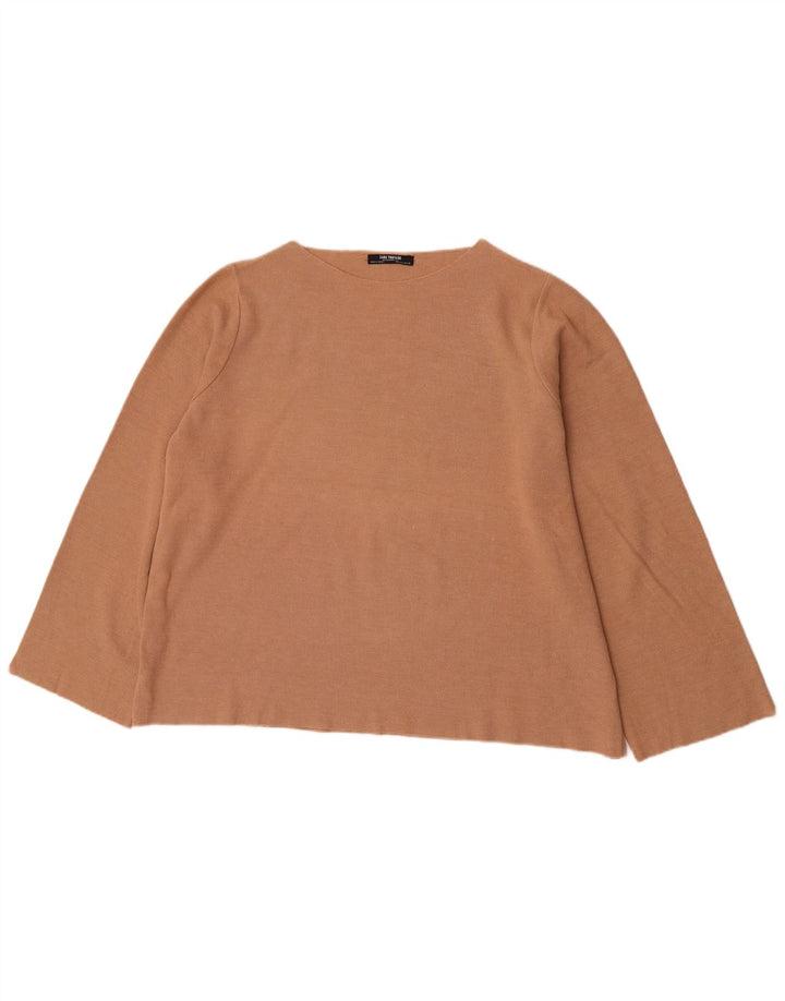 Zara Damen Trafaluc Top Langarm UK 16 Large Beige
