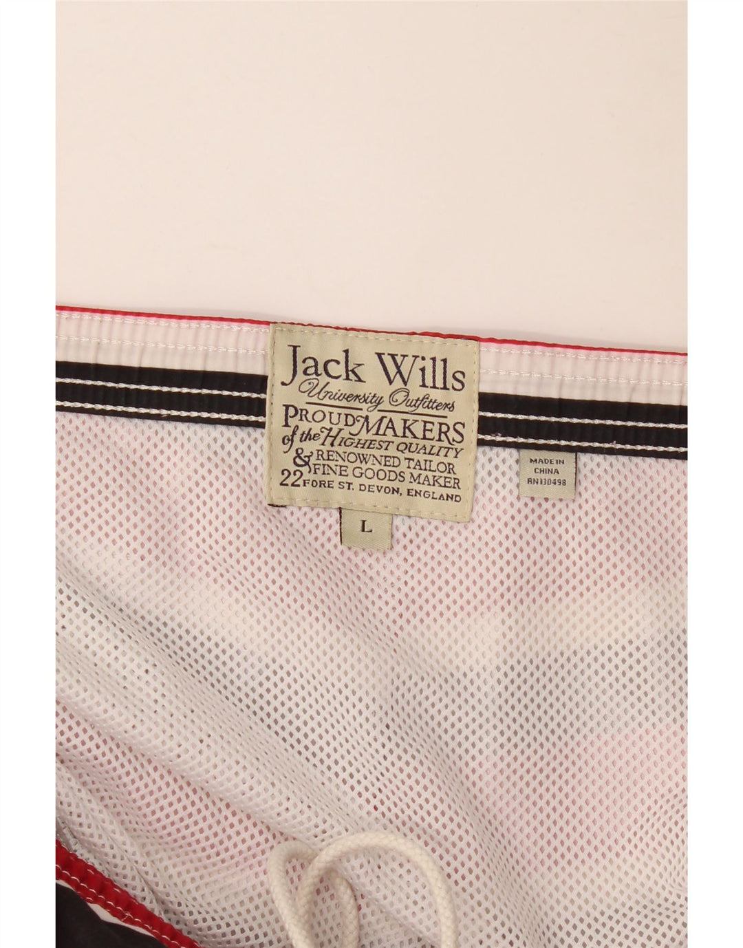 Jack Wills Herren-Badeshorts, groß, rot gestreift